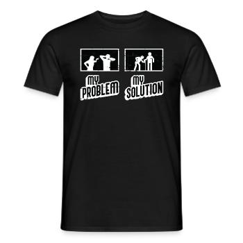 Soignant Mon problème Ma solution Pictogramme Papa Maman - T-shirt homme - noir - Devant - AI Model Male 178 light (178cm)