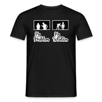 Soignant Mon problème Ma solution Pictogramme Maman Papa - T-shirt homme - noir - Devant - AI Model Male 178 light (178cm)