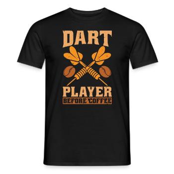 Dart Player Before Coffee Darting Coffee Lover - Männer T-Shirt - Schwarz - Vorne - AI Model Male 178 light (178cm)