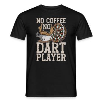 Dart Player No Coffee No Dart Playing Coffee Lover - Männer T-Shirt - Schwarz - Vorne - AI Model Male 178 light (178cm)