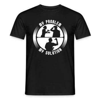 Joueur de fléchettes Mon problème Ma solution Pictogramme Papa - T-shirt homme - noir - Devant - AI Model Male 178 light (178cm)