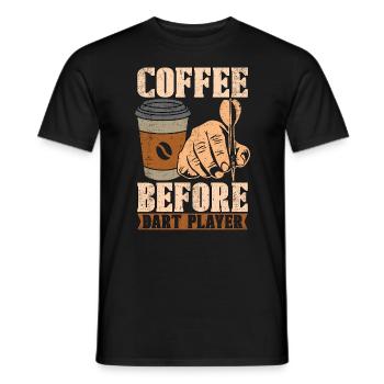 Dart Player Coffee Before Bullseye Coffee Lover - Männer T-Shirt - Schwarz - Vorne - AI Model Male 178 light (178cm)