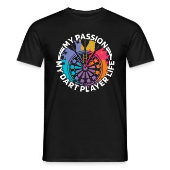 Dart Player My Passion My Dart Player Dart Playing - Männer T-Shirt - Schwarz - Vorne - AI Model Male 178 light (178cm)