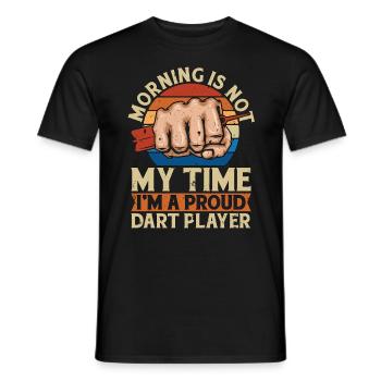 Dart Player Morning Is Not My Time Darts Playing - Männer T-Shirt - Schwarz - Vorne - AI Model Male 178 light (178cm)