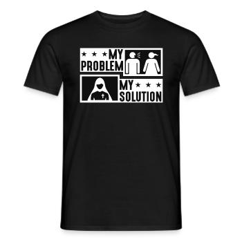 Clergy Lover My Problem My Solution Pictogram Mom - Men's T-Shirt - black - Front - AI Model Male 178 light (178cm)