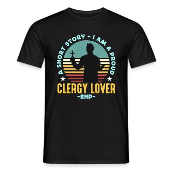 Clergy Lover A Short Story I Am A Proud Preacher - Men's T-Shirt - black - Front - AI Model Male 178 light (178cm)