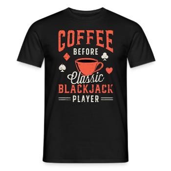 Blackjack classique Coffee Card Player Amateur de café - T-shirt homme - noir - Devant - AI Model Male 178 light (178cm)