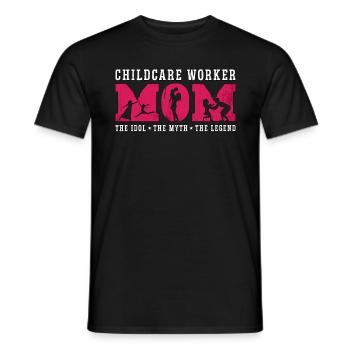 Childcare Worker Mom The Nursery School Teacher - Men's T-Shirt - black - Front - AI Model Male 178 light (178cm)
