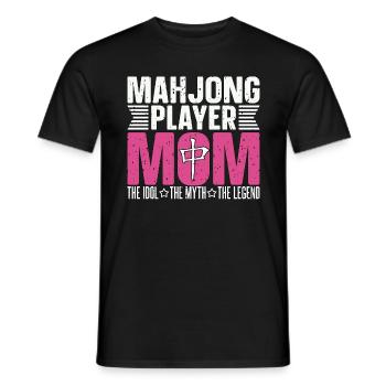 Mahjong Player Mom The Idol The Myth Loves Mahjong - Men's T-Shirt - black - Front - AI Model Male 178 light (178cm)
