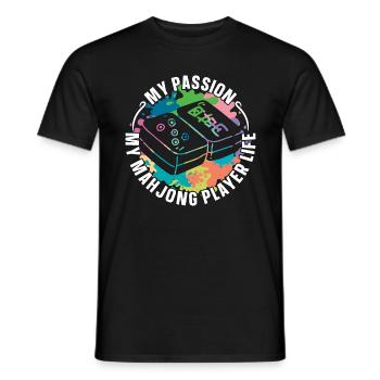 Mahjong Player My Passion My Mahjong Board Game - Männer T-Shirt - Schwarz - Vorne - AI Model Male 178 light (178cm)