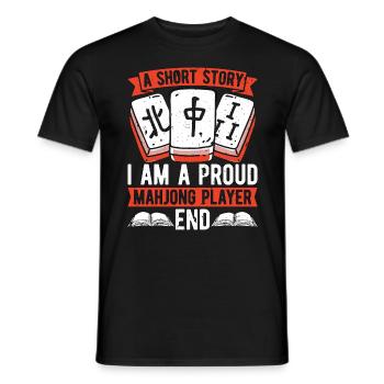 Mahjong Player A Short Story I Am A Mahjong Lover - Men's T-Shirt - black - Front - AI Model Male 178 light (178cm)