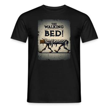 the walking bed witty and humorous - Men's T-Shirt - black - Front - AI Model Male 178 light (178cm)