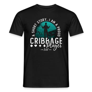Joueur de cribbage Une histoire courte Je suis un amateur de jeux de cartes - T-shirt homme - noir - Devant - AI Model Male 178 light (178cm)