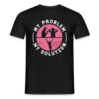 Joueur de cribbage Mon problème Mon pictogramme Maman Papa - T-shirt homme - noir - Devant - AI Model Male 178 light (178cm)