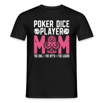 Joueur de dés de poker maman l’idole aime le jeu de poker - T-shirt homme - noir - Devant - AI Model Male 178 light (178cm)