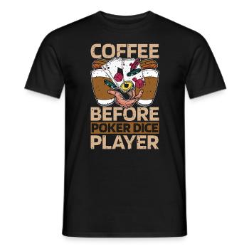 Poker Dice Player Coffee Card Game Coffee Lover - Männer T-Shirt - Schwarz - Vorne - AI Model Male 178 light (178cm)