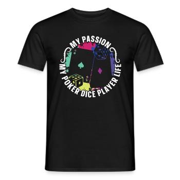 Joueur de dés de poker Ma passion Mon jeu de cartes de poker - T-shirt homme - noir - Devant - AI Model Male 178 light (178cm)
