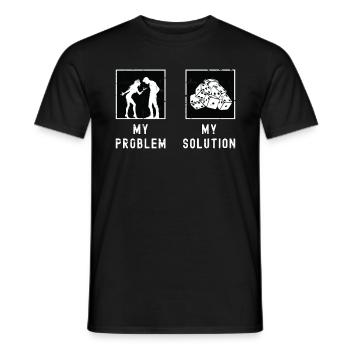 Bunco Player My Problem My Solution Pictogram Dad - Men's T-Shirt - black - Front - AI Model Male 178 light (178cm)