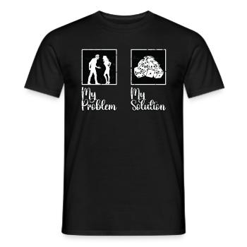 Bunco Player My Problem My Solution Pictogram Mom - Men's T-Shirt - black - Front - AI Model Male 178 light (178cm)