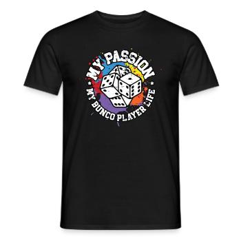 Bunco Player My Passion My Bunco Player Party Game - Men's T-Shirt - black - Front - AI Model Male 178 light (178cm)