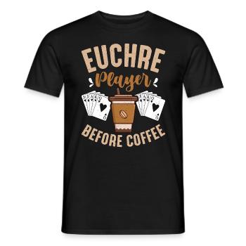 Euchre Joueur Avant Le Jeu De Cartes De Café Amateur De Café - T-shirt homme - noir - Devant - AI Model Male 178 light (178cm)