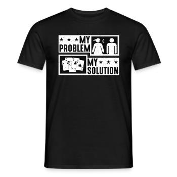 Euchre Player My Problem My Pictogram Dad Mom - Men's T-Shirt - black - Front - AI Model Male 178 light (178cm)