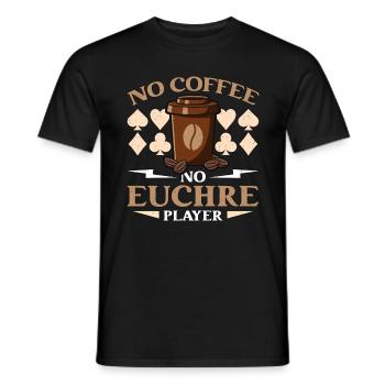 Euchre Joueur Pas De Café Pas De Jeu De Cartes Amateur De Café - T-shirt homme - noir - Devant - AI Model Male 178 light (178cm)