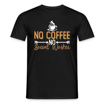 Social Worker No Coffee No Consultant Coffee Lover - Männer T-Shirt - Schwarz - Vorne - AI Model Male 178 light (178cm)