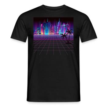 Ma ville la nuit - T-shirt homme - noir - Devant - AI Model Male 178 light (178cm)