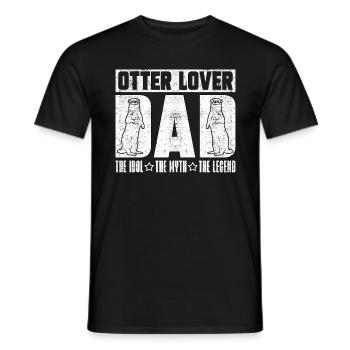 Otter Lover Dad The Idol The Myth The Animal Lover - Men's T-Shirt - black - Front - AI Model Male 178 light (178cm)