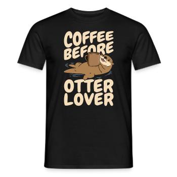 Otter Lover Coffee Animal Welfare Coffee Lover - Männer T-Shirt - Schwarz - Vorne - AI Model Male 178 light (178cm)