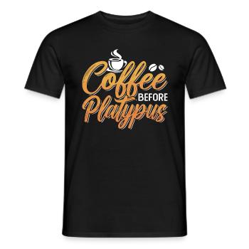 Platypus Lover Coffee Before Animals Coffee Lover - Männer T-Shirt - Schwarz - Vorne - AI Model Male 178 light (178cm)