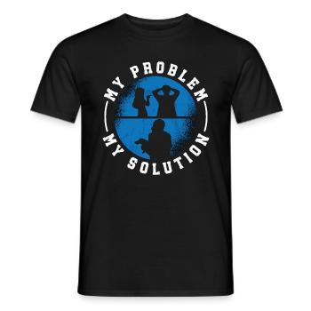 Platypus Lover My Problem My Pictogram Dad Mom - Men's T-Shirt - black - Front - AI Model Male 178 light (178cm)