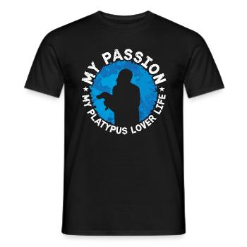 Amoureux de l’ornithorynque Ma passion Mon ornithorynque amoureux des animaux - T-shirt homme - noir - Devant - AI Model Male 178 light (178cm)