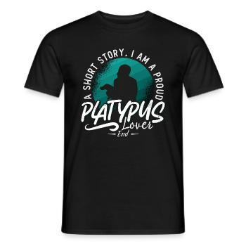 Amoureux de l’ornithorynque Une histoire courte Je suis un fier zoologie - T-shirt homme - noir - Devant - AI Model Male 178 light (178cm)