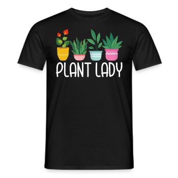 Plant Lady Funny Gardening Lover Pot Head Plant - Men's T-Shirt - black - Front - AI Model Male 178 light (178cm)