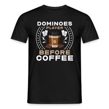 Dominoes Player Before Domino Game Coffee Lover - Männer T-Shirt - Schwarz - Vorne - AI Model Male 178 light (178cm)
