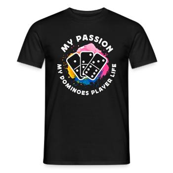 Dominoes Player My Passion My Classic Dominoes - Männer T-Shirt - Schwarz - Vorne - AI Model Male 178 light (178cm)