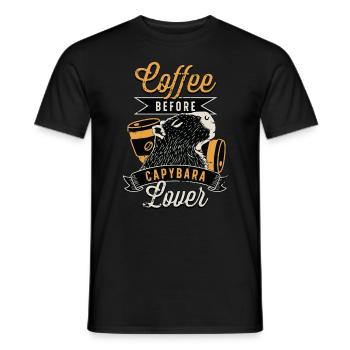 Capybara Lover Coffee Before Animals Coffee Lover - Männer T-Shirt - Schwarz - Vorne - AI Model Male 178 light (178cm)