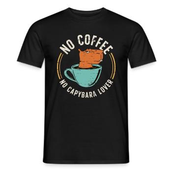 Capybara Lover No Coffee No Rodent Coffee Lover - Men's T-Shirt - black - Front - AI Model Male 178 light (178cm)