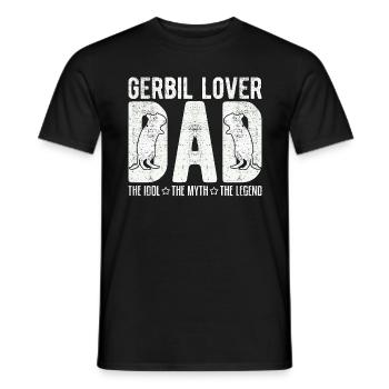 Gerbil Lover Dad The Idol The Myth The Racing Rat - Men's T-Shirt - black - Front - AI Model Male 178 light (178cm)