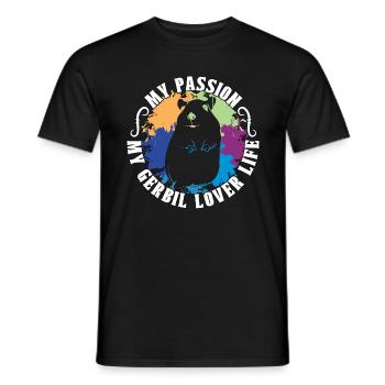 Amoureux des gerbilles Ma passion Mon amant des gerbilles Hamster - T-shirt homme - noir - Devant - AI Model Male 178 light (178cm)