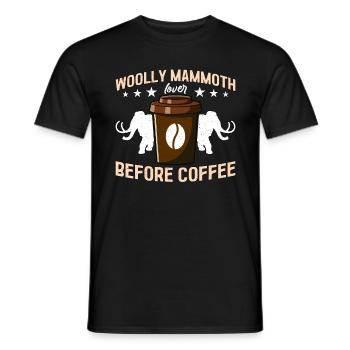 Woolly Mammoth Lover Before Primeval Times Coffee - Männer T-Shirt - Schwarz - Vorne - AI Model Male 178 light (178cm)