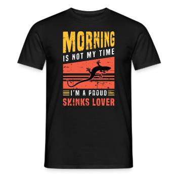 Skinks Lover Morning Is Not My Time Herpétologiste - T-shirt homme - noir - Devant - AI Model Male 178 light (178cm)