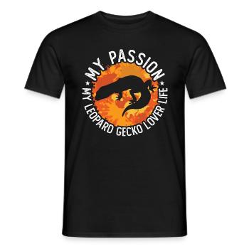 Léopard Gecko Amoureux Ma Passion Mon Reptile Léopard - T-shirt homme - noir - Devant - AI Model Male 178 light (178cm)