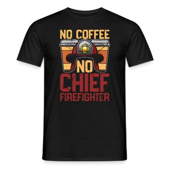Chef pompier Pas de café Pompier Amateur de café - T-shirt homme - noir - Devant - AI Model Male 178 light (178cm)