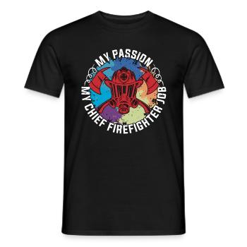 Chief Firefighter My Passion My Chief Fire Service - Men's T-Shirt - black - Front - AI Model Male 178 light (178cm)