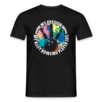 Joueur de bowling d’allée Ma passion Mon amateur de bowling - T-shirt homme - noir - Devant - AI Model Male 178 light (178cm)