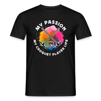 Croquet Player My Passion My Croquet Player Mallet - Männer T-Shirt - Schwarz - Vorne - AI Model Male 178 light (178cm)