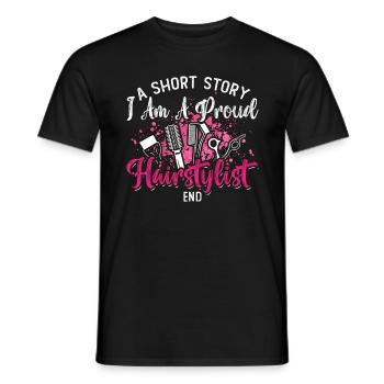 Hairstylist A Short Story I Am A Salon Hairdresser - Men's T-Shirt - black - Front - AI Model Male 178 light (178cm)